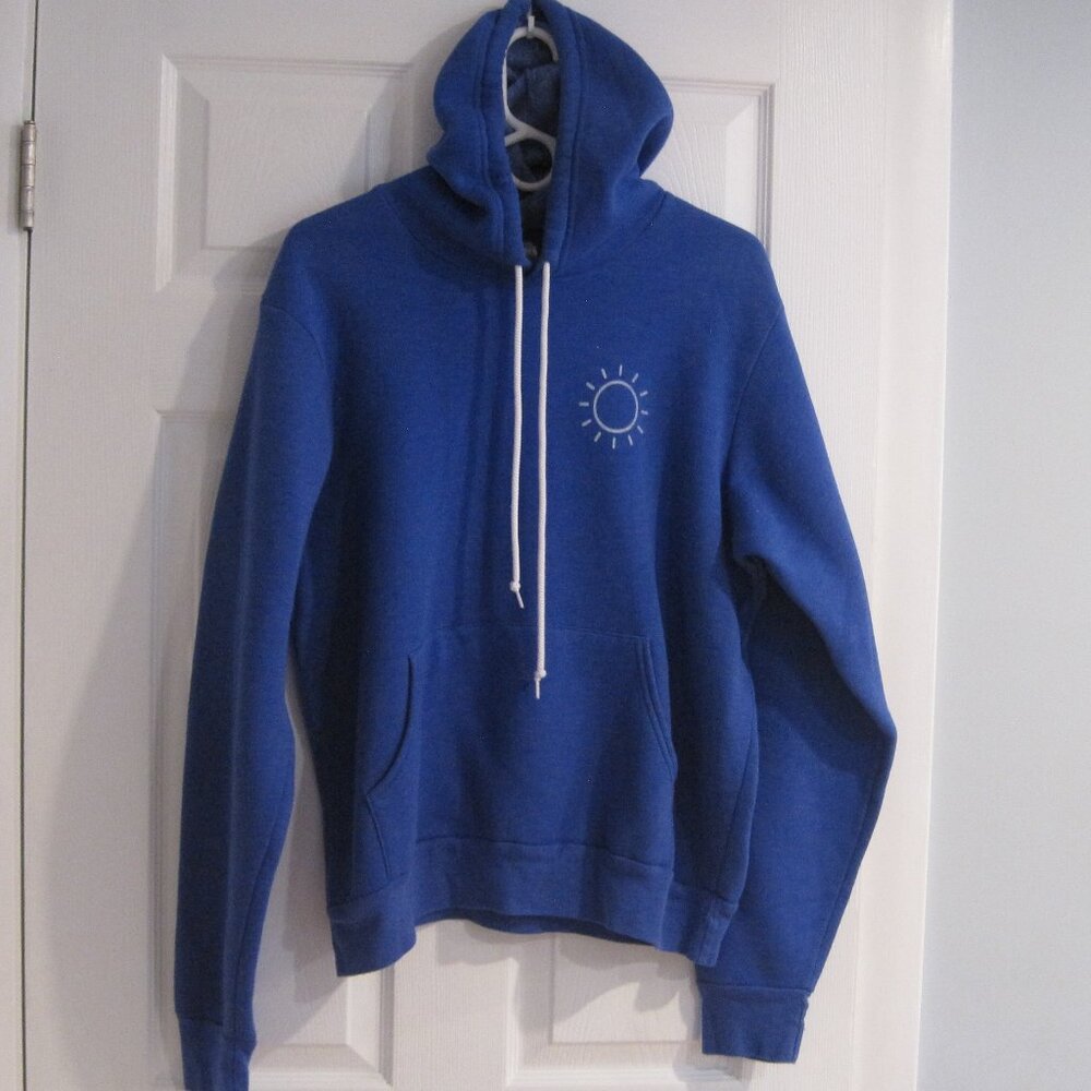 ARTichoke Cape Cod Blue Hooded Sweatshirt Size L Pullover Fleece Hoodie Cotton